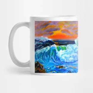 Wave at Sunset Mug